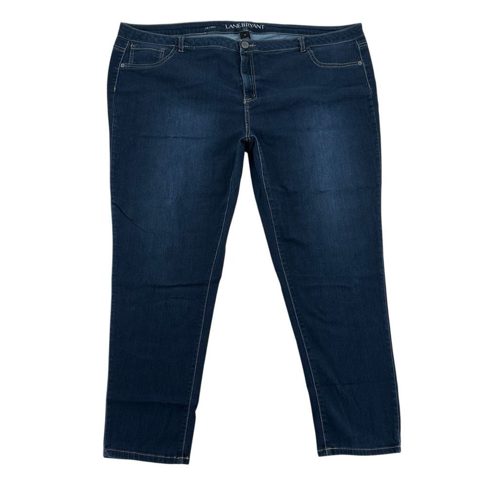 Lane Bryant  Skinny Jeans Dark Wash Stretch Denim Women Whiskered Comfy Size 28